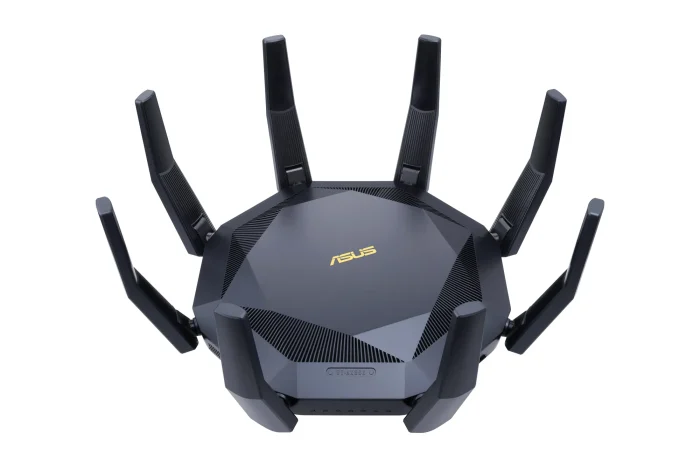 ASUS ROUTER/Gaming/2.4GHz 4x4up to1148Mbps/5GHz 8x8up to 4808Mbps/1xWAN/8xLAN/1xUSB/1xSFP/AiMesh/AiProtection/VPN90IG04J1-BM3010 - ASUS RT-AX89X AX6000 AiMesh, Wi-Fi 6 (802.11ax), Dual-band (2.4 GHz / 5 GHz), Ethernet LAN, 3G, Black, Tabletop router