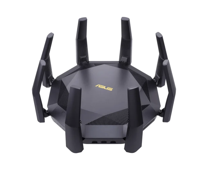 ASUS ROUTER/Gaming/2.4GHz 4x4up to1148Mbps/5GHz 8x8up to 4808Mbps/1xWAN/8xLAN/1xUSB/1xSFP/AiMesh/AiProtection/VPN90IG04J1-BM3010 - ASUS RT-AX89X AX6000 AiMesh, Wi-Fi 6 (802.11ax), Dual-band (2.4 GHz / 5 GHz), Ethernet LAN, 3G, Black, Tabletop router