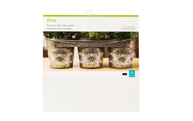 2004329 - Cricut Premium Vinyl Removable 30x30cm 20-Sheet Sampler (Basics) - Cricut 2004329, Removable, Black, White, Vinyl, 305 mm, 305 mm