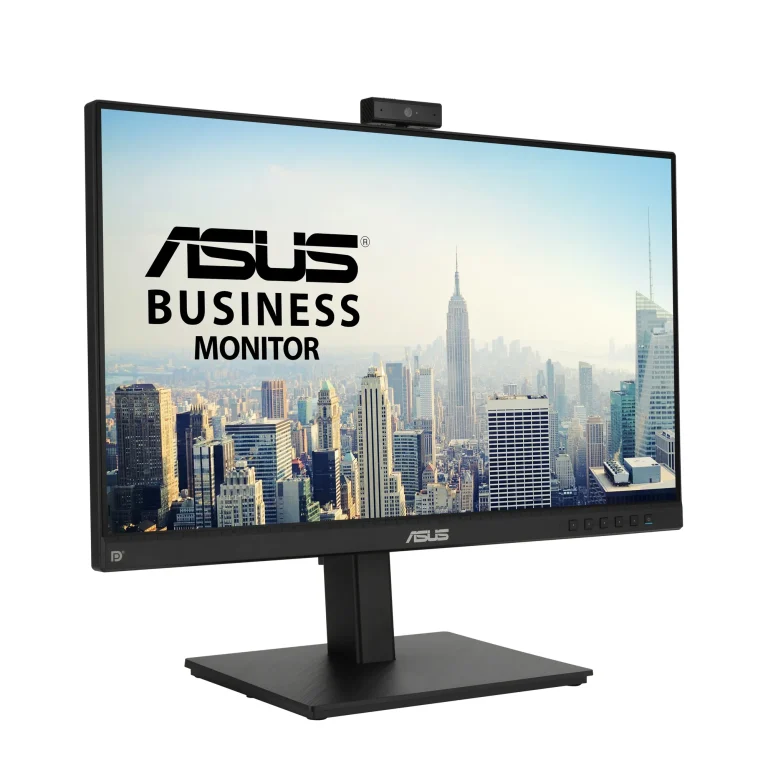 ASUS 23.8” 1080P Video Conferencing Monitor (BE24EQSK) |Full HD; IPS|Built-in Adjustable 2MP Webcam|AI Noise-canceling Mic|Speak - ASUS BE24EQSK, 60.5 cm (23.8"), 1920 x 1080 pixels, Full HD, 5 ms, Black