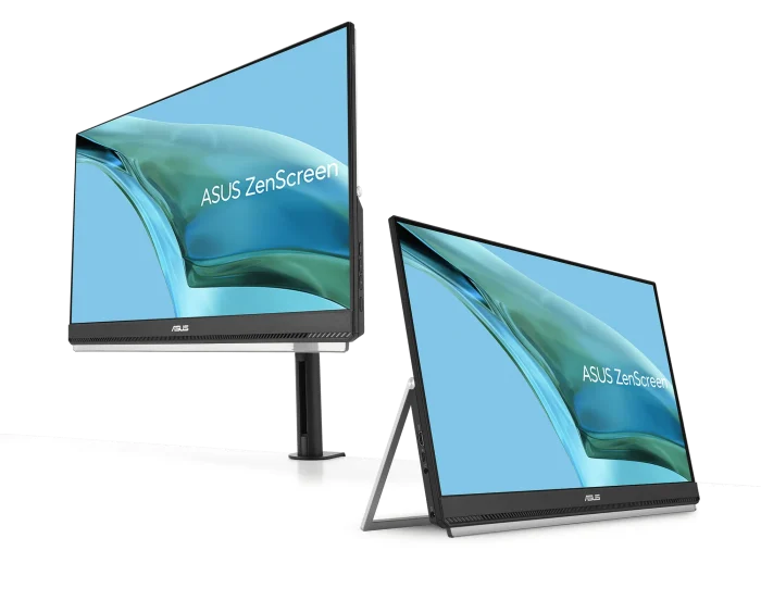 ASUS ZenScreen|24” 1080P|Portable USB Monitor (MB249C)|FHD|IPS|Type-C|Speaker|Multi-stand Design Kickstan|C-clamp Arm|Partition - ASUS ZenScreen MB249C, 60.5 cm (23.8"), 1920 x 1080 pixels, Full HD, LED, 5 ms, Black