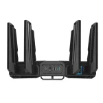 ASUS ROUTER/Gaming/WiFi7/1032+2882+5764Mbps/2.4GHz3x3/5GHz2x2/6GHz2x2/1xWAN(10G)/1xWAN(2.5G)/3xLAN/1xUSB/AiMesh/AiProtection/VPN - ASUS ROG Rapture GT-BE98, Wi-Fi 7 (802.11be), Quad-band (2.4 GHz / 5 GHz-1 / 5 GHz-2 / 6 GHz), Ethernet LAN, Black, Tabletop router