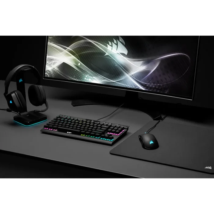 Corsair K70 RGB TKL Mechanical Gaming Keyboard; Backlit RGB LED; Cherry MX Speed Keyswitches; Black - Corsair K70 RGB TKL, Wired, USB, Mechanical, QWERTY, RGB LED, Black