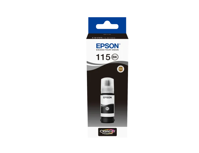 Epson 115 EcoTank Pigment Black ink bottle (70 ml) - Epson C13T07C14A, Black, Epson, EcoTank L8180, L8160, 1 pc(s)