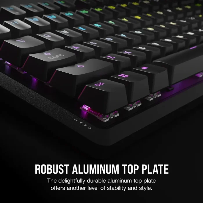 Corsair K70 CORE RGB Mechanical Gaming Keyboard - CORSAIR Red Linear Switches - Corsair K70, Full-size (100%), USB, Mechanical, Black