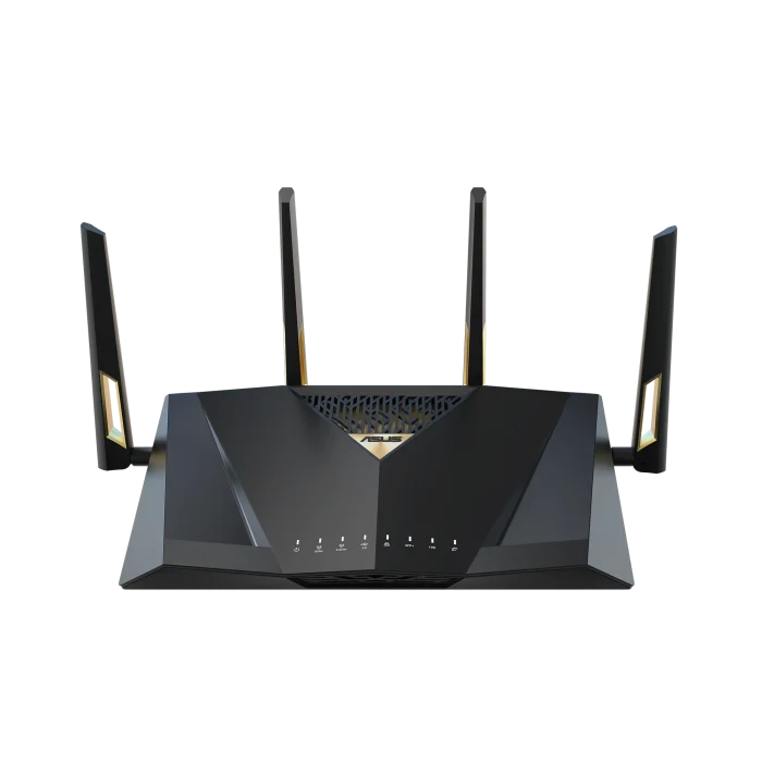 ASUS ROUTER/Expert/Wi-Fi 7/1376+5764 Mbps/2.4GHz 4x4/5GHz 4x4/2xWAN/9xLAN/AiMesh/AiProtection/ - ASUS RT-BE88U, Wi-Fi 7 (802.11be), Dual-band (2.4 GHz / 5 GHz), Ethernet LAN, Black, Grey, Tabletop router