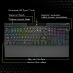 Corsair K70 RGB PRO Mechanical Gaming Keyboard - CHERRY MX SPEED Silver Keyswitches - Black - Corsair K70 RGB PRO, Full-size (100%), USB, Mechanical, QWERTY, RGB LED, Black