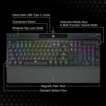 Corsair K70 RGB PRO Mechanical Gaming Keyboard - CHERRY MX SPEED Silver Keyswitches - Black - Corsair K70 RGB PRO, Full-size (100%), USB, Mechanical, QWERTY, RGB LED, Black