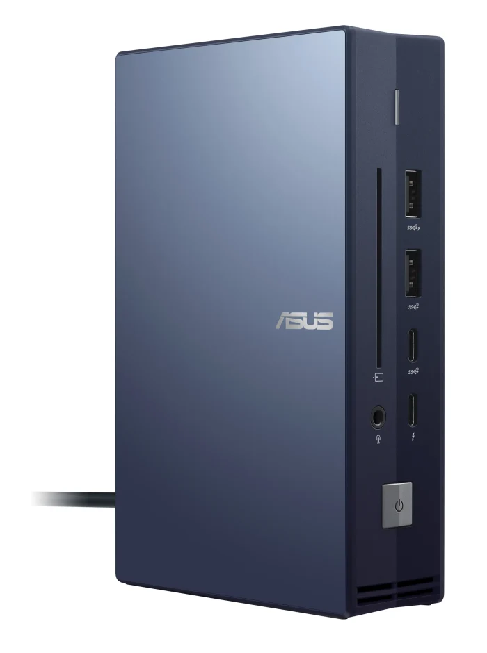 ASUS SIMPRO DOCK 2 | Connect up to 3 x Monitors | IC Smart Card Reader | RJ45 | Charge Notebook Via Thunderbolt Type-C Cable - ASUS SimPro Dock 2, Wired, Thunderbolt 3, 10,100,1000 Mbit/s, Black, Blue, 7680 x 4320 pixels, 1920 x 1080 pixels