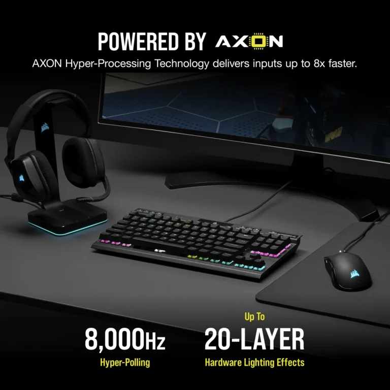 Corsair K70 RGB TKL Optical-Mechanical Gaming Keyboard; Backlit RGB LED; CORSAIR OPX Keyswitches; Black - Corsair  K70 TKL Champion serijos klaviat?ra (CH-911901A-NA), Tenkeyless (80 - 87%), Opto-mechanical key switch, RGB LED