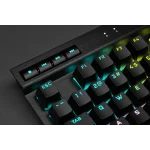 Corsair K70 RGB TKL Optical-Mechanical Gaming Keyboard; Backlit RGB LED; CORSAIR OPX Keyswitches; Black - Corsair  K70 TKL Champion serijos klaviat?ra (CH-911901A-NA), Tenkeyless (80 - 87%), Opto-mechanical key switch, RGB LED