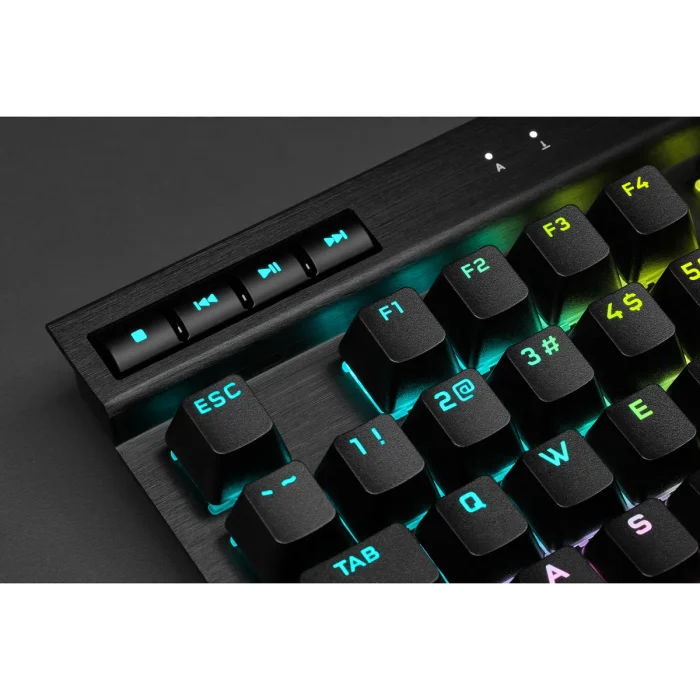 Corsair K70 RGB TKL Optical-Mechanical Gaming Keyboard; Backlit RGB LED; CORSAIR OPX Keyswitches; Black - Corsair  K70 TKL Champion serijos klaviat?ra (CH-911901A-NA), Tenkeyless (80 - 87%), Opto-mechanical key switch, RGB LED