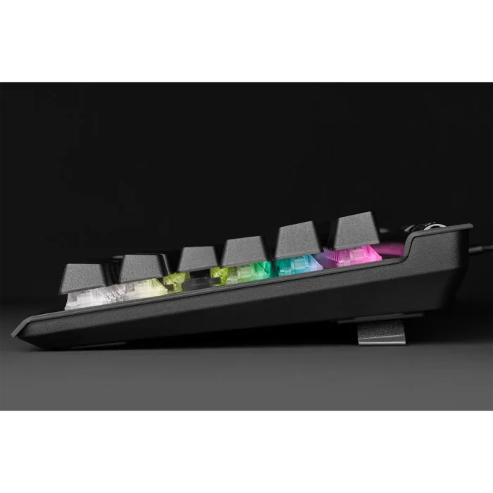 Corsair K70 RGB TKL Optical-Mechanical Gaming Keyboard; Backlit RGB LED; CORSAIR OPX Keyswitches; Black - Corsair  K70 TKL Champion serijos klaviat?ra (CH-911901A-NA), Tenkeyless (80 - 87%), Opto-mechanical key switch, RGB LED