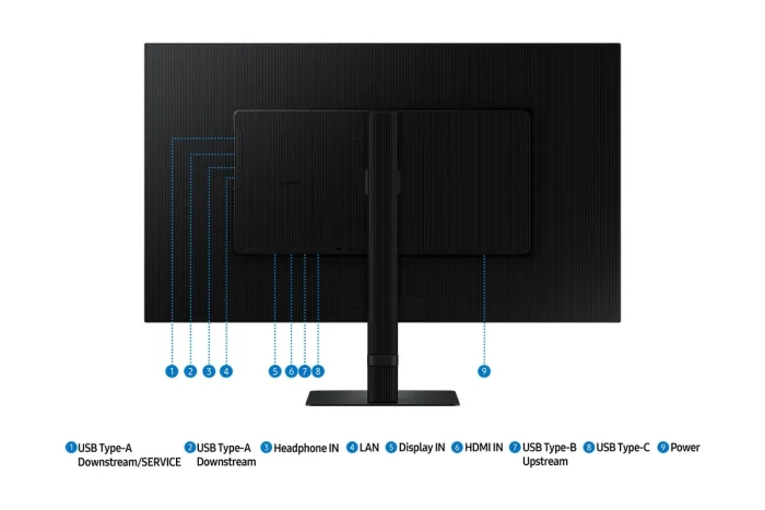 Samsung LS32D800UA 32'' ViewFinity UHD Monitor - 3840X2160; 60Hz; 3000:1; 5ms; 1xHDMI; 1xUSB-C Charging Power; 1xEthernet; 1xD - Samsung S80UD, 81.3 cm (32"), 3840 x 2160 pixels, 4K Ultra HD, LCD, 5 ms, Black