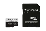 TRANSCEND 350V 512GB HIGH ENDURANCE MICRO SD UHS-I  U3 CLASS10 - READ 100 MB/S - WRITE 45MB/S - WITH SD ADPTOR - Transcend USD350V, 512 GB, MicroSDXC, Class 10, UHS-I, 95 MB/s, 45 MB/s