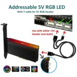 Vantec M.2 NVMe SSD PCIe X4 Adapter with Addressable RGB LED - Vantec UGT-M2PC12-RGB, PCIe, M.2, Black, 0.5 m, Windows 10, Windows 7, Windows 8, Windows 8.1, 120 mm