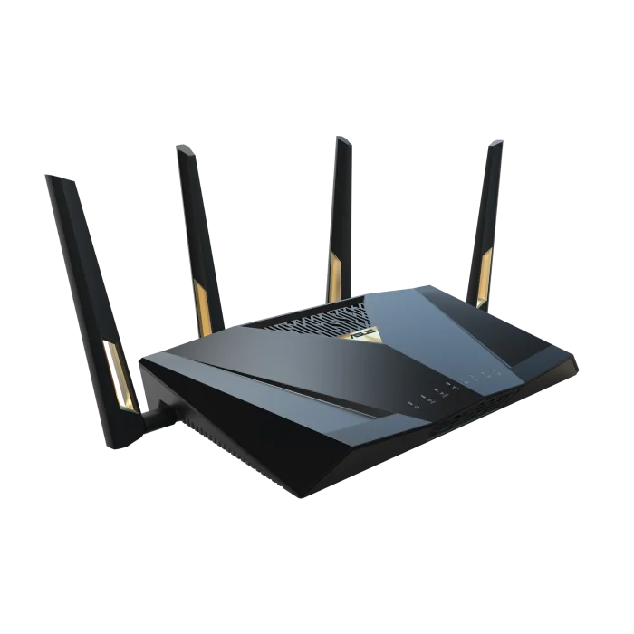 ASUS ROUTER/Expert/Wi-Fi 7/1376+5764 Mbps/2.4GHz 4x4/5GHz 4x4/2xWAN/9xLAN/AiMesh/AiProtection/ - ASUS RT-BE88U, Wi-Fi 7 (802.11be), Dual-band (2.4 GHz / 5 GHz), Ethernet LAN, Black, Grey, Tabletop router
