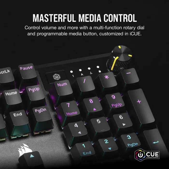 Corsair K70 CORE RGB Mechanical Gaming Keyboard - CORSAIR Red Linear Switches - Corsair K70, Full-size (100%), USB, Mechanical, Black