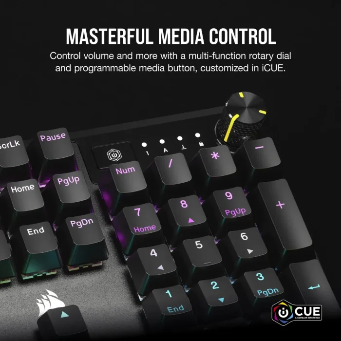 Corsair K70 CORE RGB Mechanical Gaming Keyboard - CORSAIR Red Linear Switches - Corsair K70, Full-size (100%), USB, Mechanical, Black