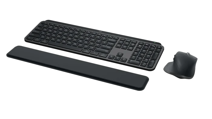920-011614- Logitech MX Keys S Perfomance Combo: MX Master 3S; MX Keys S & MX Palm Rest- GRAPHITE - Logitech MX Keys S Combo, Wireless, RF Wireless + Bluetooth, Scissor key switch, QWERTY, LED, Graphite