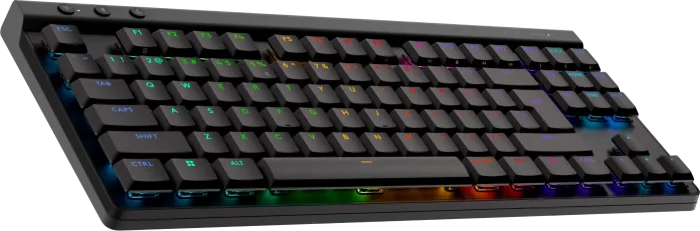 Logitech G515 LIGHTSPEED TKL Wireless Gaming Keyboard - BLACK - US INT'L - 2.4GHZ/BT - N/A - Logitech G 920-012538, Wired & Wireless, USB + RF Wireless + Bluetooth, Mechanical, QWERTY, RGB LED, Black
