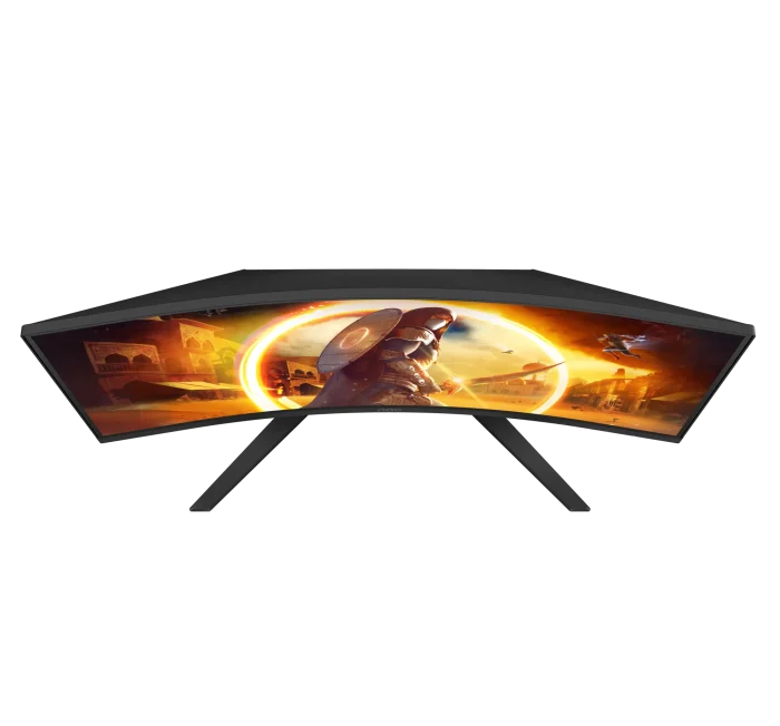 AOC-CQ32G4VE Gaming Monitor|Curved 32 inch|VA QHD 2560x1440 180Hz|1ms|HDMI DP|VESA|Flicker Free;|Low Blue Model | Adaptive Syn - AOC G4 CQ32G4VE, 81.3 cm (32"), 2560 x 1440 pixels, Quad HD, LCD, 0.5 ms, Black, Grey