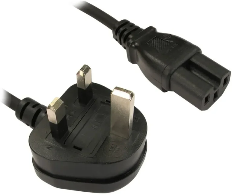 3pin UK PLUG TO IEC C13 POWER CABLE - RCT - UK PLUG TO IEC C13 POWER CABLE