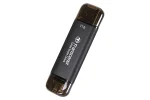 TRANSCEND 1 TB ESD310C USB3.2 TYPE A & C (USB 10Gbps) OTG COMPACT PORTABLE SSD  - Read 1050MB/s Write 950 MB/s - Black - Transcend ESD310C, 1 TB, USB Type-A to USB Type-C, USB 3.2 Gen 2x2, 1050 MB/s, Black