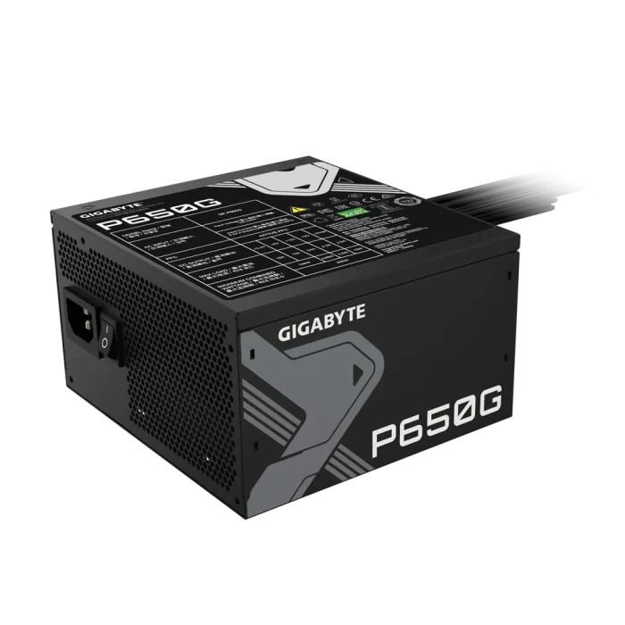 Gigabyte PSU P650B Gold Certified 650W - 3 Year Warranty; 24/20-pin x 1; CPU 4+4-pin x 1; PCI-E 6+2-pin x 2; SATA x 6; Peri x3 - GIGABYTE GP-P650G, 650 W, 100 - 240 V, 12 - 6 A, 12 A, 6 A, Active