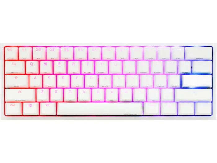 Ducky Keyboard One 2 Pro 60% Mechanical Keyboard; RGB; PBT Double Shot Keycaps - White- Cherry Black . - Ducky Keyboard One 2 Pro 60% -White- Cherry Black .