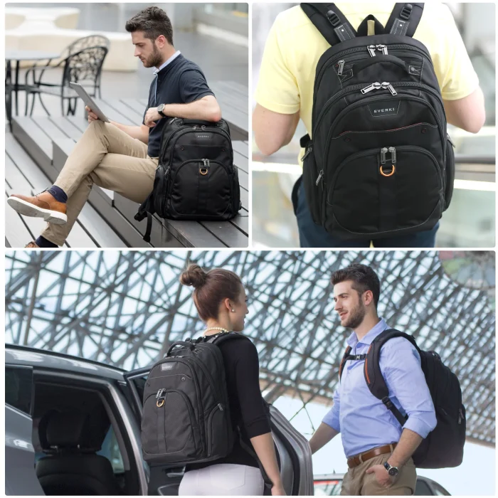 EVERKI EKP121S15 ATLAS 11''-15.6'' BACKPACK - Everki Atlas, 39.6 cm (15.6"), Notebook compartment, Black