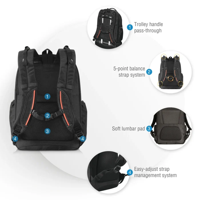 EVERKI EKP121S15 ATLAS 11''-15.6'' BACKPACK - Everki Atlas, 39.6 cm (15.6"), Notebook compartment, Black