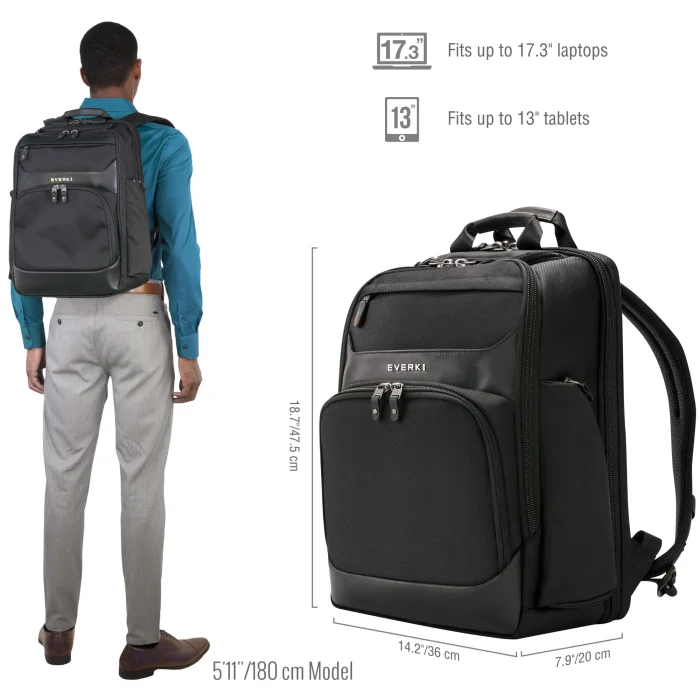 EVERKI EKP132S17 ONYX 17.3'' LAPTOP BACKPACK - EVERKI ONYX 17.3'' BACKPACK