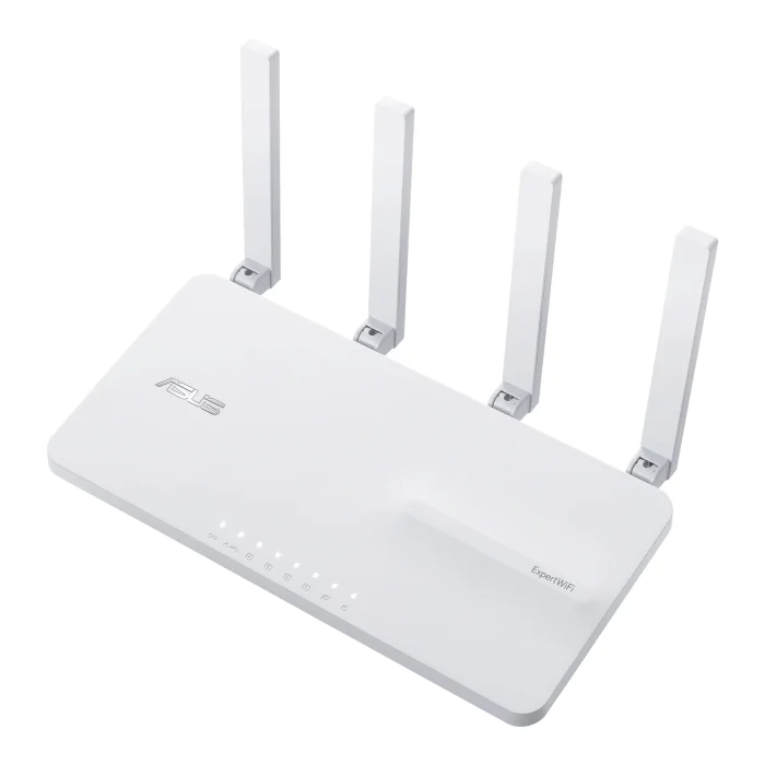 ASUS ROUTER/Expert/2402Mbp 574Mbps/1xWAN/4xLAN/2xUSB/AiMesh/100device/AiProtectPro/VPN/Self-Defi Network/Device Access Control. - ASUS EBR63 – Expert WiFi, Wi-Fi 6 (802.11ax), Dual-band (2.4 GHz / 5 GHz), Ethernet LAN, White, Tabletop router