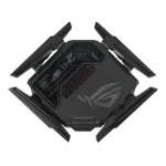 ASUS ROUTER/Gaming/WiFi7/1032+2882+5764Mbps/2.4GHz3x3/5GHz2x2/6GHz2x2/1xWAN(10G)/1xWAN(2.5G)/3xLAN/1xUSB/AiMesh/AiProtection/VPN - ASUS ROG Rapture GT-BE98, Wi-Fi 7 (802.11be), Quad-band (2.4 GHz / 5 GHz-1 / 5 GHz-2 / 6 GHz), Ethernet LAN, Black, Tabletop router