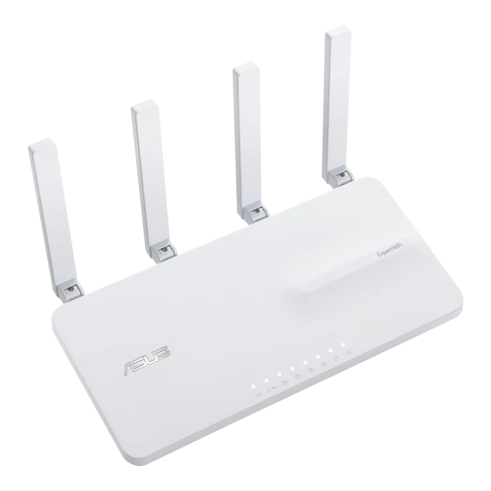 ASUS ROUTER/Expert/2402Mbp 574Mbps/1xWAN/4xLAN/2xUSB/AiMesh/100device/AiProtectPro/VPN/Self-Defi Network/Device Access Control. - ASUS EBR63 – Expert WiFi, Wi-Fi 6 (802.11ax), Dual-band (2.4 GHz / 5 GHz), Ethernet LAN, White, Tabletop router