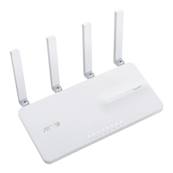 ASUS ROUTER/Expert/2402Mbp 574Mbps/1xWAN/4xLAN/2xUSB/AiMesh/100device/AiProtectPro/VPN/Self-Defi Network/Device Access Control. - ASUS EBR63 – Expert WiFi, Wi-Fi 6 (802.11ax), Dual-band (2.4 GHz / 5 GHz), Ethernet LAN, White, Tabletop router