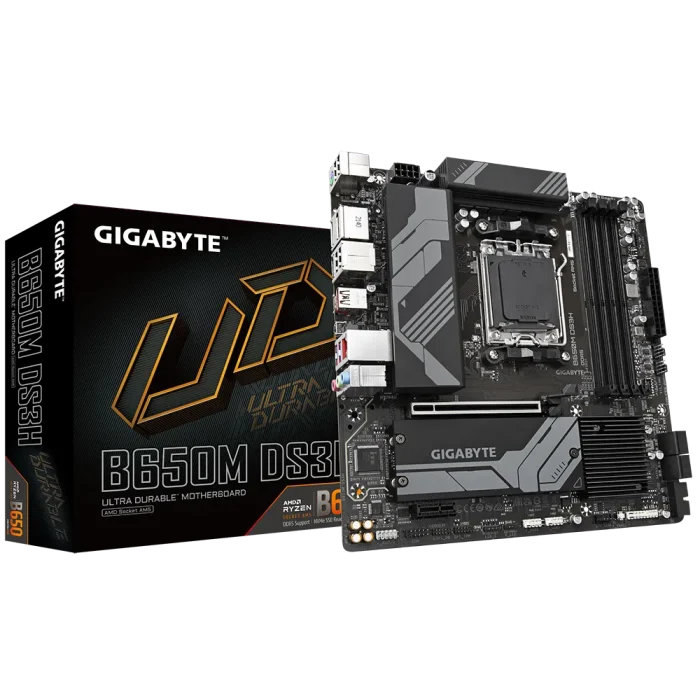 GIGABYTE Motherboard AMD B650 Chipset for AMD AM5; 4x Dual DDR5; 2x M2; 1x HDMI 2x DP. - GIGABYTE AMD B650 Chipset for AMD AM5; 4x Dual DDR5; 2x M2;