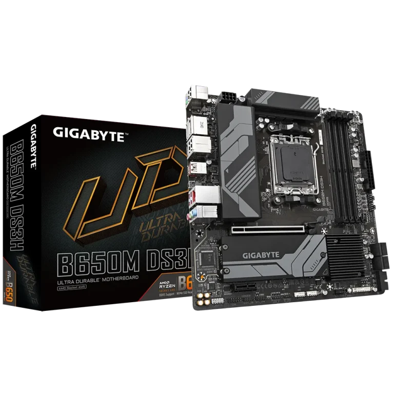 GIGABYTE Motherboard AMD B650 Chipset for AMD AM5; 4x Dual DDR5; 2x M2; 1x HDMI 2x DP. - GIGABYTE AMD B650 Chipset for AMD AM5; 4x Dual DDR5; 2x M2;