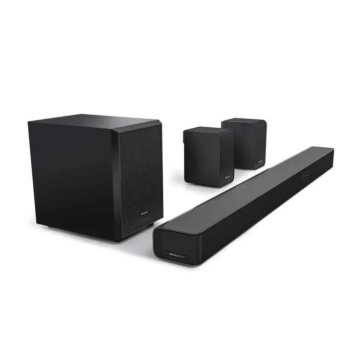 HISENSE AX5100G 5.1ch Soundbar; Dolby Atmos; 5.1 Surround Sound; 340W Output Power; Bluetooth 5.0; - Hisense AX5100G, 5.1 channels, Bass, Movie, Music, 340 W, Active subwoofer, Wireless, 60 W