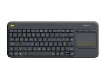 920-007145 - LOGI K400 Wireless Keyboard Plus Touch (Dark Grey) Unifying USB receiver - LOGITECH K400 PLUS DARK GREY WIRELESS KEYBOARD