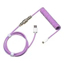 Cooler Master Keyboard Coiled Cable; Double-Sleeved; Purple; Type C - Cooler Master Coiled Cable; Double-Sleeved; Purple; Type C