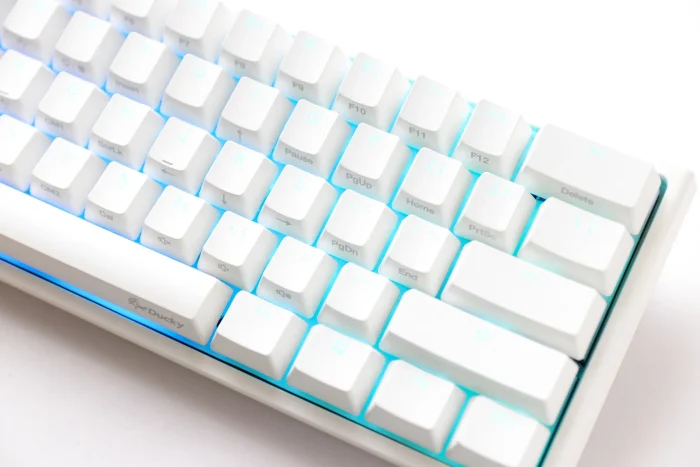 Ducky Keyboard One 2 Pro 60% Mechanical Keyboard; RGB; PBT Double Shot Keycaps - White- Cherry Black . - Ducky Keyboard One 2 Pro 60% -White- Cherry Black .