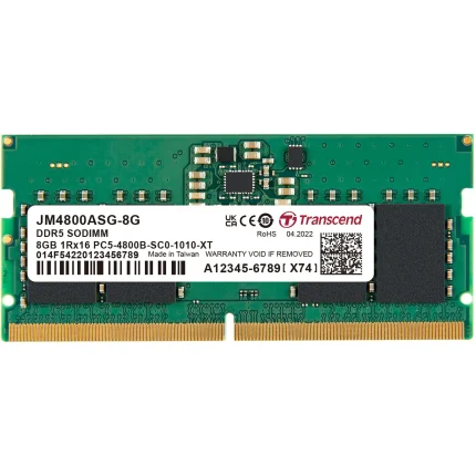 TRANSCEND JET MEMORY 8GB DDR5-5600 SO-DIMM 2RX8 CL46 (1Gx16)x4 - TRANSCEND JET MEMORY 8GB DDR5-5600 SO-DIMM 2RX8 CL46 (1Gx16)x4
