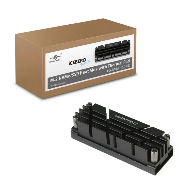 VANTEC ICEBERG Q M.2 NVME 2280 SSD HEAT SINK -BLACK - VANTEC ICEBERG Q M.2 NVME 2280 SSD HEAT SINK -BLACK