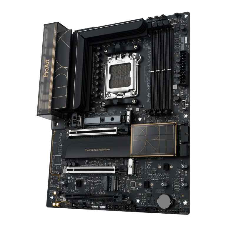 ASUS Motherboard/AM5/4xDIMM/Max.192GB/DDR5/2xTYPE-C/ 1xHDMI/2xPCIe5x16/2xPCIe4x1/5xM.2/4xSATA/WIFI 7/RAID. - ASUS ProArt X870E-CREATOR WIFI, AMD, Socket AM5, Socket AM5, DDR5-SDRAM, 192 GB, DIMM