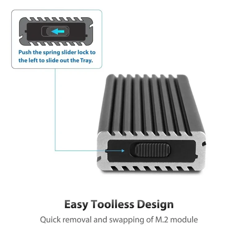 VANTEC NST-205C3-SG - Vantec NST-205C3-SG, SSD enclosure, M.2, PCI Express 3.0, USB connectivity, Aluminium