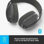 981-001213 - Logitech ZONE VIBE 100 WIRELESS BLUETOOTH HEADSET GRAPHITE - 2 year limited warranty - Logitech Zone Vibe 100, Wireless, Calls/Music, 185 g, Headset, Graphite