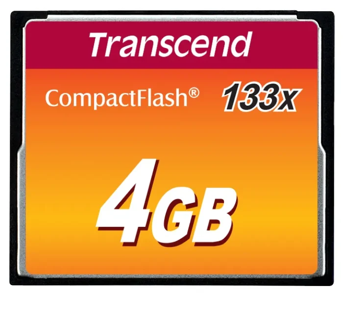 TRANSCEND 4GB COMPACT FLASH 133X - Transcend CompactFlash 133x 4GB, 4 GB, CompactFlash, MLC, 50 MB/s, 20 MB/s, Black