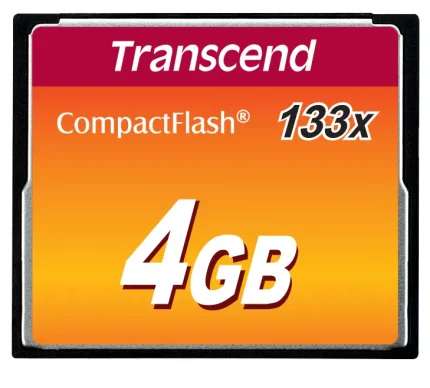 TRANSCEND 4GB COMPACT FLASH 133X - Transcend CompactFlash 133x 4GB, 4 GB, CompactFlash, MLC, 50 MB/s, 20 MB/s, Black